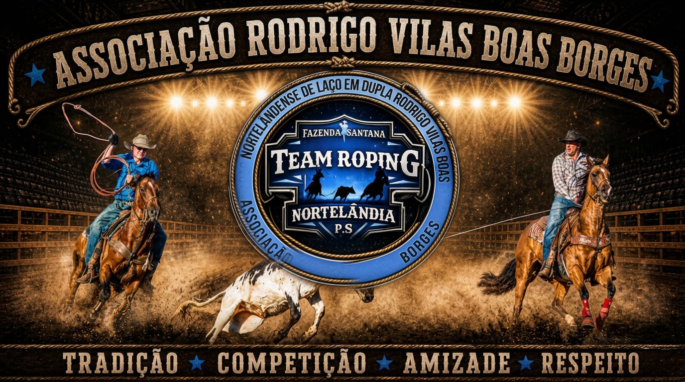 Banner da Associação Rodrigo Vilas Boas Borges — Team Roping Nortelândia